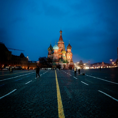 Красная площадь, фото сделано ночью, г. Москва